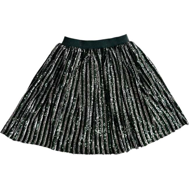 Candy Cane Sequin Striped Skirt, Green