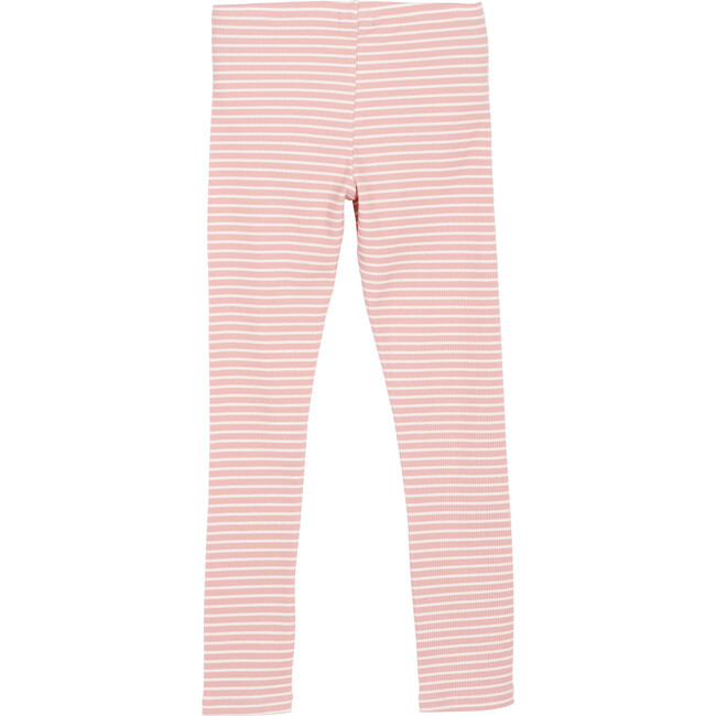 Reese Ribbed Stripe Legging, Rose and Ivory
