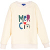 Kids Merci Sweatshirt, Cream - Sweatshirts - 1 - thumbnail