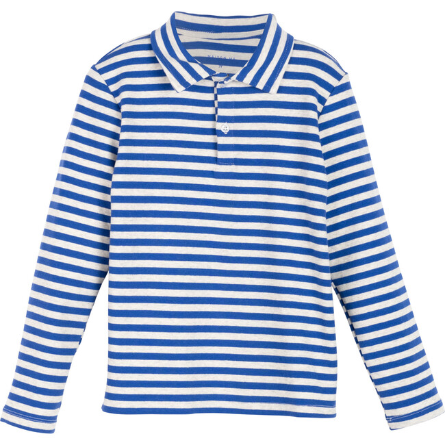 Finley Long Sleeve Polo, French Blue