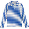 Finley Long Sleeve Polo, French Blue - Polo Shirts - 1 - thumbnail