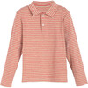 Finley Long Sleeve Polo, Cinnamon Stripe - Polo Shirts - 1 - thumbnail