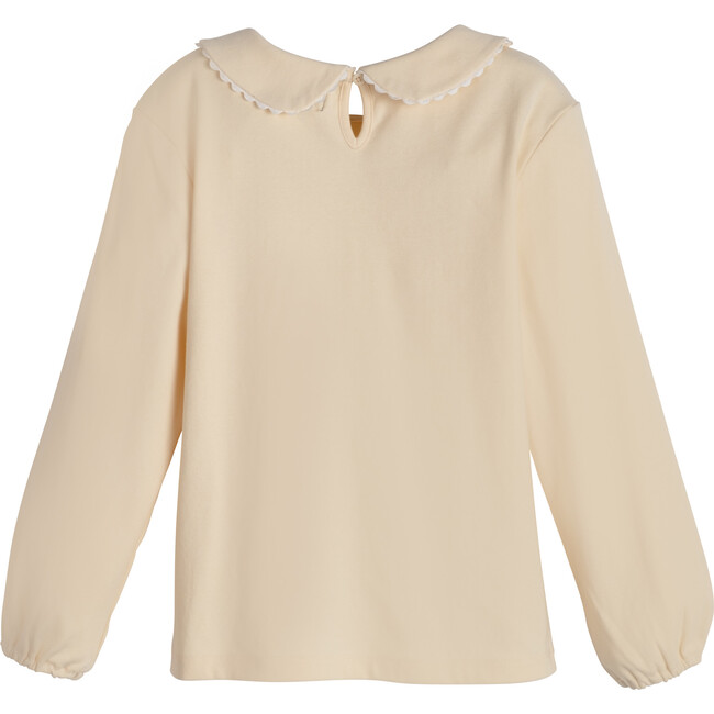 Katie Jersey Collared Top, Cream - Shirts - 2