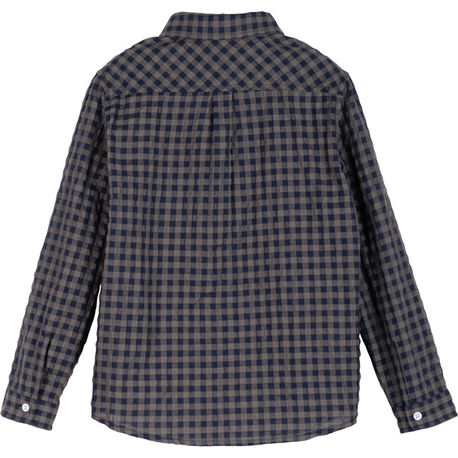 Lyam Button Down Shirt, Navy Check - Shirts - 2