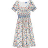 Women’s Margaux Smocked Dress, Cream Floral - Dresses - 1 - thumbnail