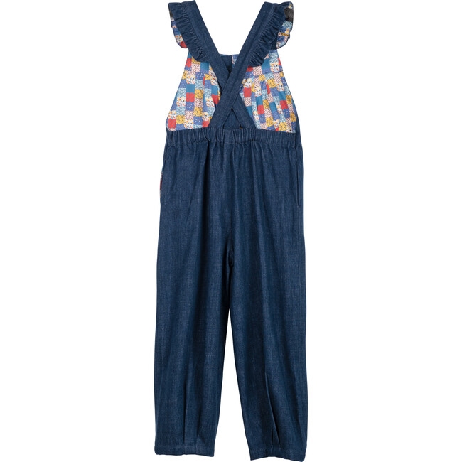 Mathilde Ruffle Dungarees, Indigo Denim - Overalls - 2