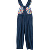 Mathilde Ruffle Dungarees, Indigo Denim - Overalls - 2