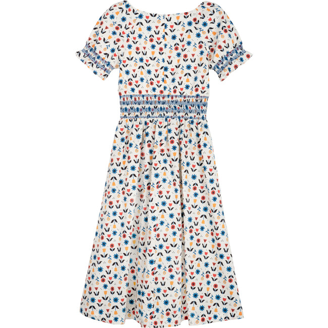 Women’s Margaux Smocked Dress, Cream Floral - Dresses - 2