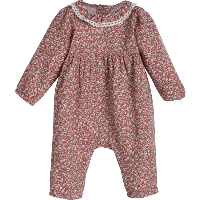 Baby Nia Cord Coverall, Dusty Pink Floral