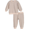 Baby Fuzzy Jones Set, Cream and Sage Stripe - Mixed Apparel Set - 1 - thumbnail