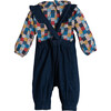 Baby Mathilde Ruffle Dungarees Set, Indigo Denim - Mixed Apparel Set - 2