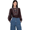 Women's Ellabeth Top, Brown - Blouses - 1 - thumbnail