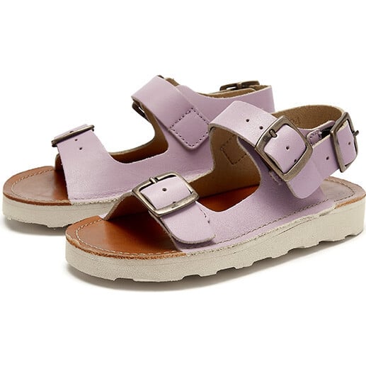 Spike Leather Sandal, Lilac - Sandals - 3