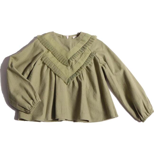 Willow Tulle Tiered Blouse, Sage Mix