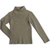 Slim Fit Ribbed Turtleneck, Sage - Shirts - 1 - thumbnail