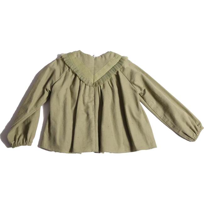 Willow Tulle Tiered Blouse, Sage Mix - Blouses - 2