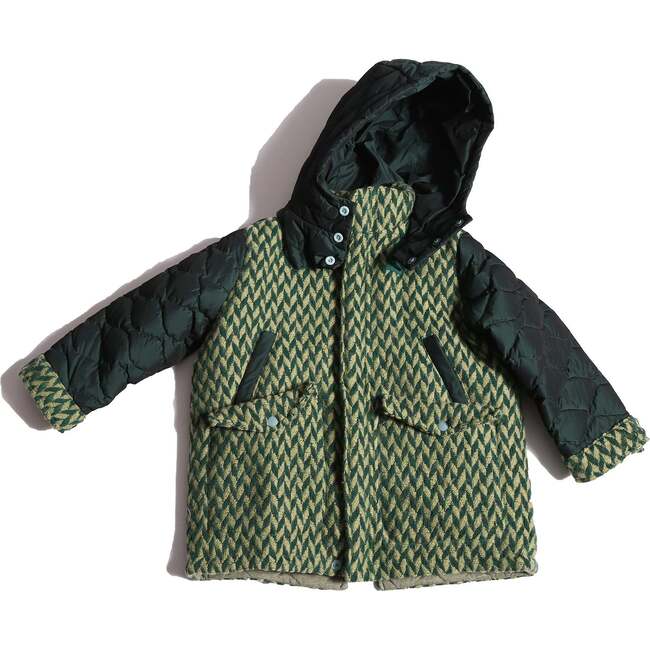 Quilted Down Filled Parka, Moss Mix