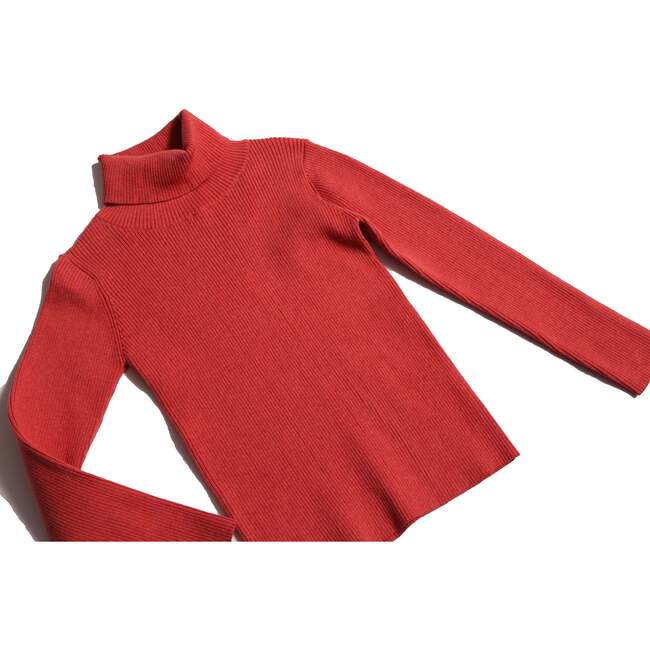 Slim Fit Ribbed Turtleneck, Maple - Shirts - 3