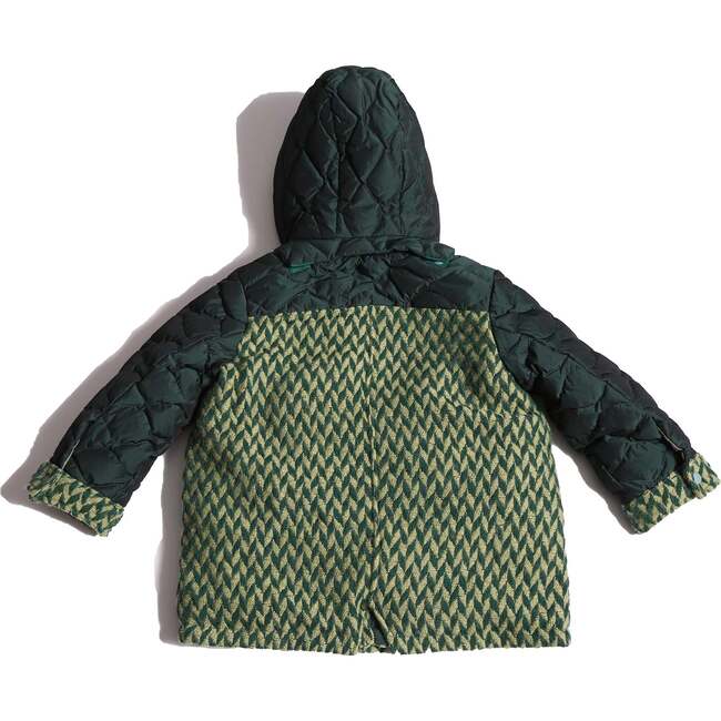 Quilted Down Filled Parka, Moss Mix - Wool Coats - 2