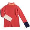 Patchwork Ribbed Turtleneck, Maple Mix - Shirts - 1 - thumbnail