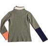Patchwork Ribbed Turtleneck, Sage Mix - Shirts - 2