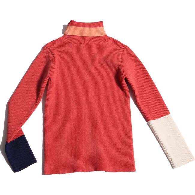 Patchwork Ribbed Turtleneck, Maple Mix - Shirts - 2