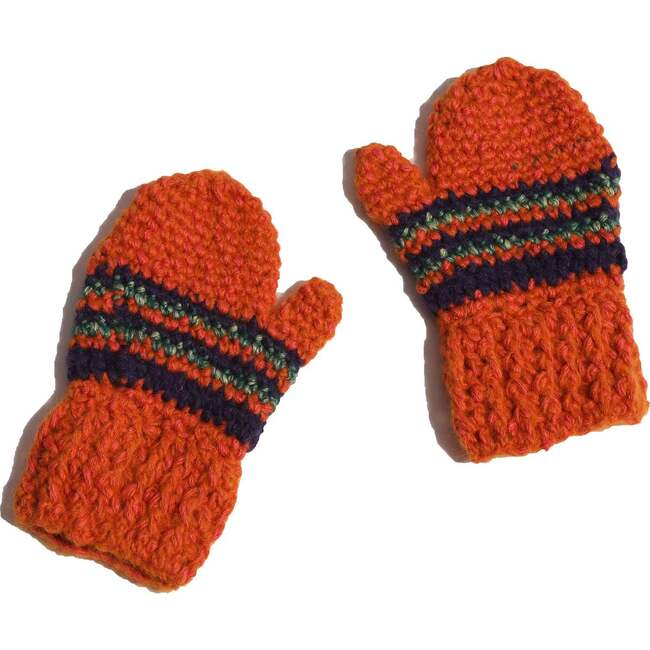 Cozy Fair Isle Mittens, Flame Mix
