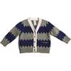Baby Mountain Peaks Patchwork Cardi, Sage Mix - Cardigans - 1 - thumbnail