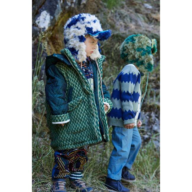 Quilted Down Filled Parka, Moss Mix - Wool Coats - 6