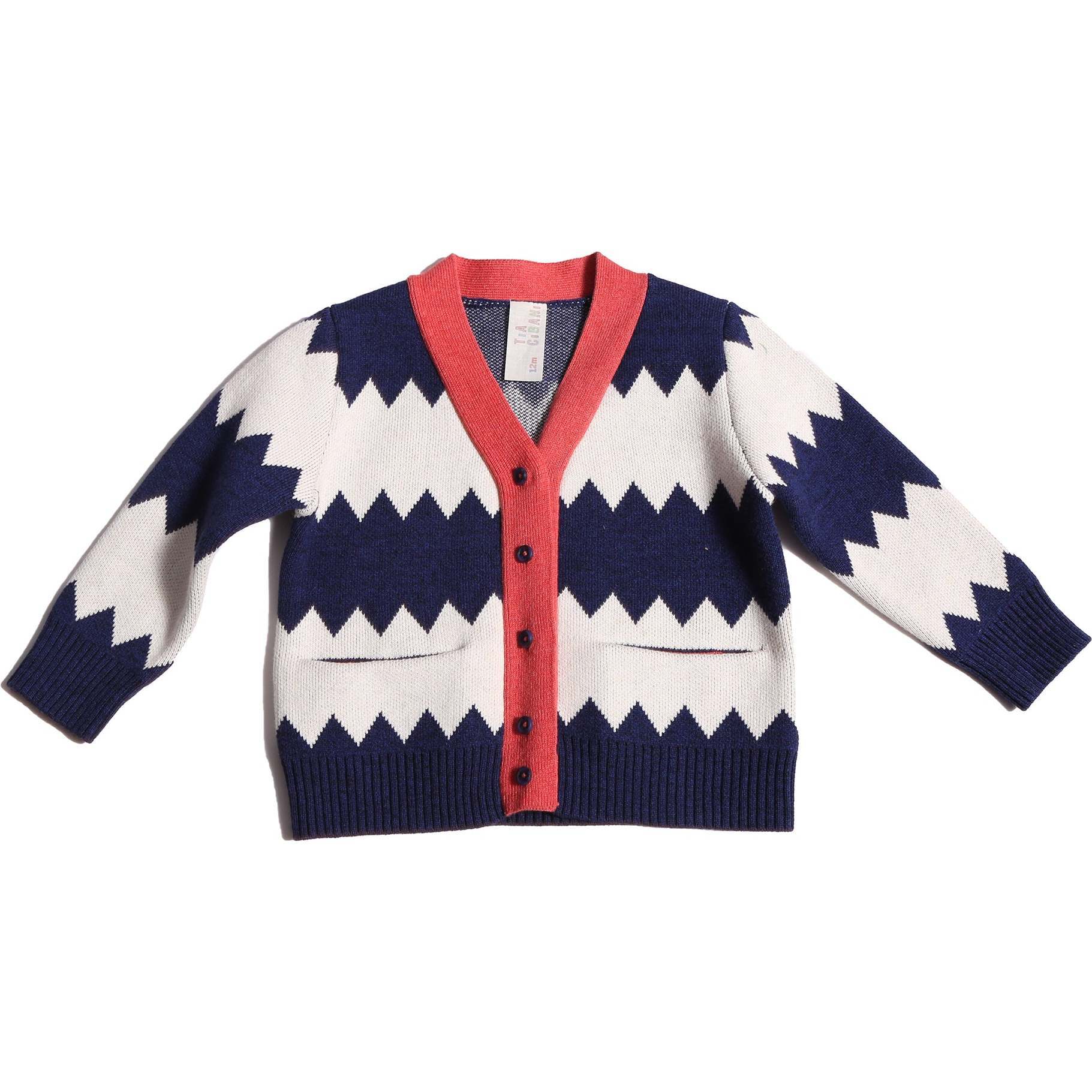 Baby Mountain Peaks Patchwork Cardi, Huron Mix - Cardigans - 1