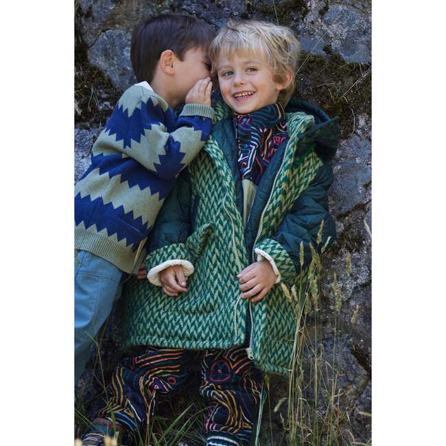 Quilted Down Filled Parka, Moss Mix - Wool Coats - 7