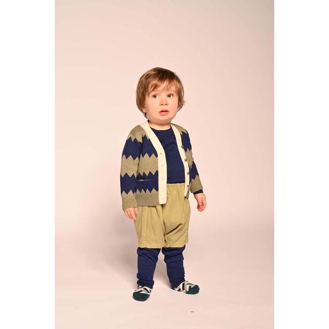 Baby Mountain Peaks Patchwork Cardi, Sage Mix - Cardigans - 4