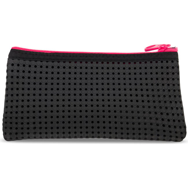 Flat Pencil Pouch, Neon Pink - Bags - 2