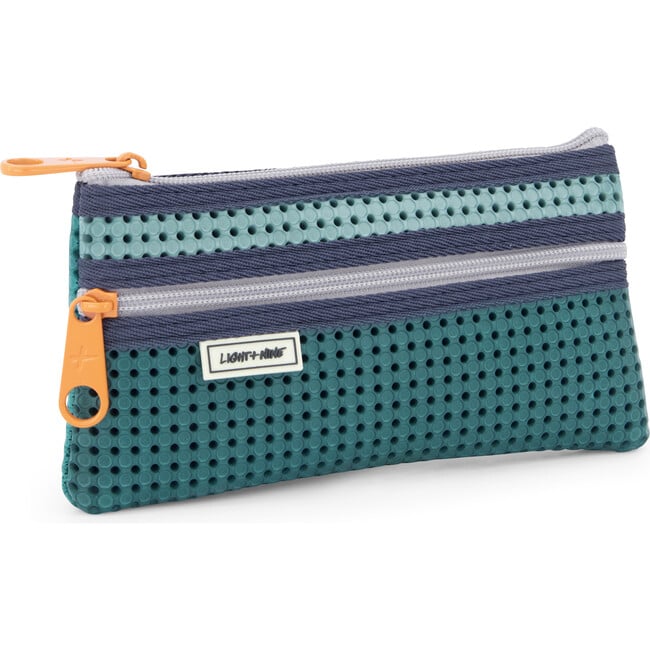 Flat Pencil Pouch, Multi Green - Bags - 3