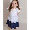 School Days Colorblock Pima Dress, Toddler Girls, White and Blue - Dresses - 2