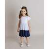 School Days Colorblock Pima Dress, Toddler Girls, White and Blue - Dresses - 3