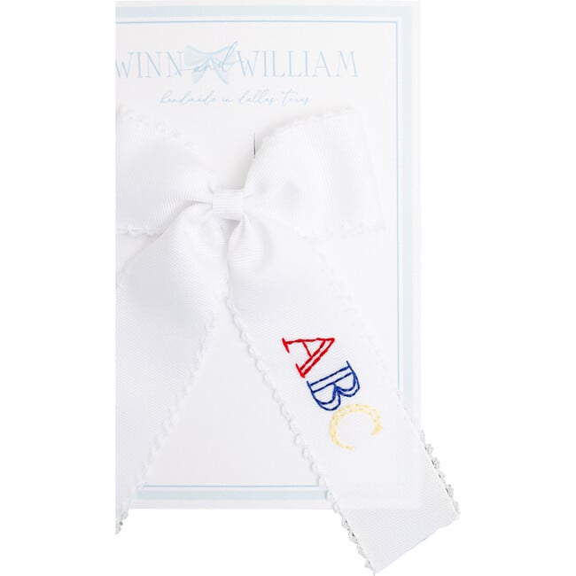 ABC Bow, White - Hair Accessories - 3