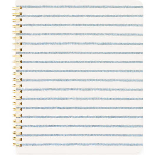 Spiral Notebook, Blue Breton Stripe