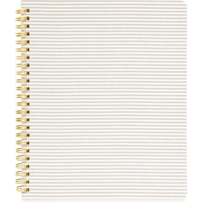 Spiral Notebook, Grey Ticking Stripe