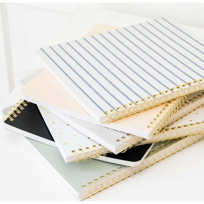 Spiral Notebook, Grey Ticking Stripe - Paper Goods - 3