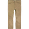 Skinny Straight-Cut Twill Pants, Beige - Pants - 1 - thumbnail