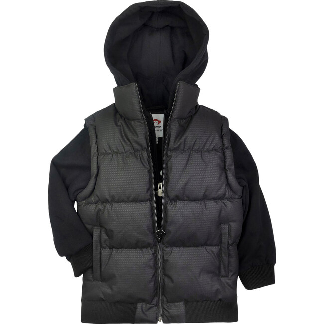 Turnstile Detachable Hood Puffer Jacket, Black Steel