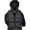 Turnstile Detachable Hood Puffer Jacket, Black Steel - Jackets - 1 - thumbnail