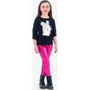 Shiny Metallic Leggings, Fuschia - Leggings - 2