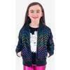 Nikki Metallic Zig-Zig Print Bomber Jacket, Black Rainbow - Jackets - 2