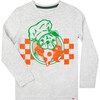 Puperoni Pizza Graphic Long Sleeve Tee, Cloud Heather - T-Shirts - 1 - thumbnail