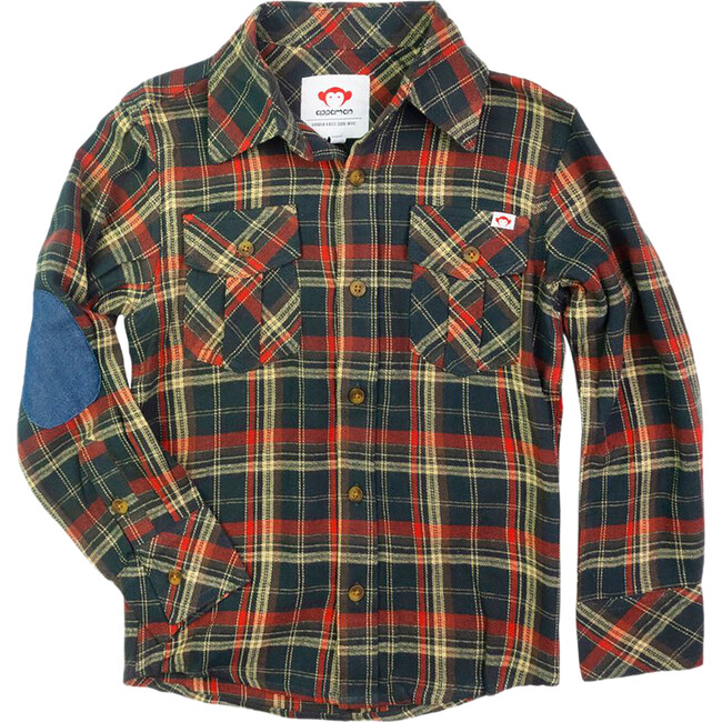 Flannel Elbow Patch Plaid Shirt, Eden And Tigerlily