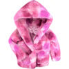 Cleo Hooded Faux Fur Camo Coat, Pink Fizz - Jackets - 1 - thumbnail