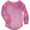 Laurel Crew Neck Long Cuffed Sleeve Top, Rose - Sweatshirts - 1 - thumbnail