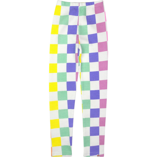 Checkerboard Print Leggings, Multicolors